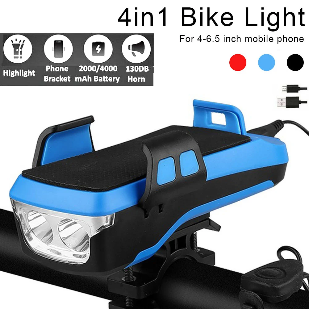 4 IN 1 Led Bicycle Light Front USB Rechargeable Solar Horn Phone Holder bicycle Lamp Flashlight for Bike Light Lantern
4 IN 1 Led Bicycle Light Front USB Rechargeable Solar Horn Phone Holder bicycle Lamp Flashlight for Bike Light Lantern