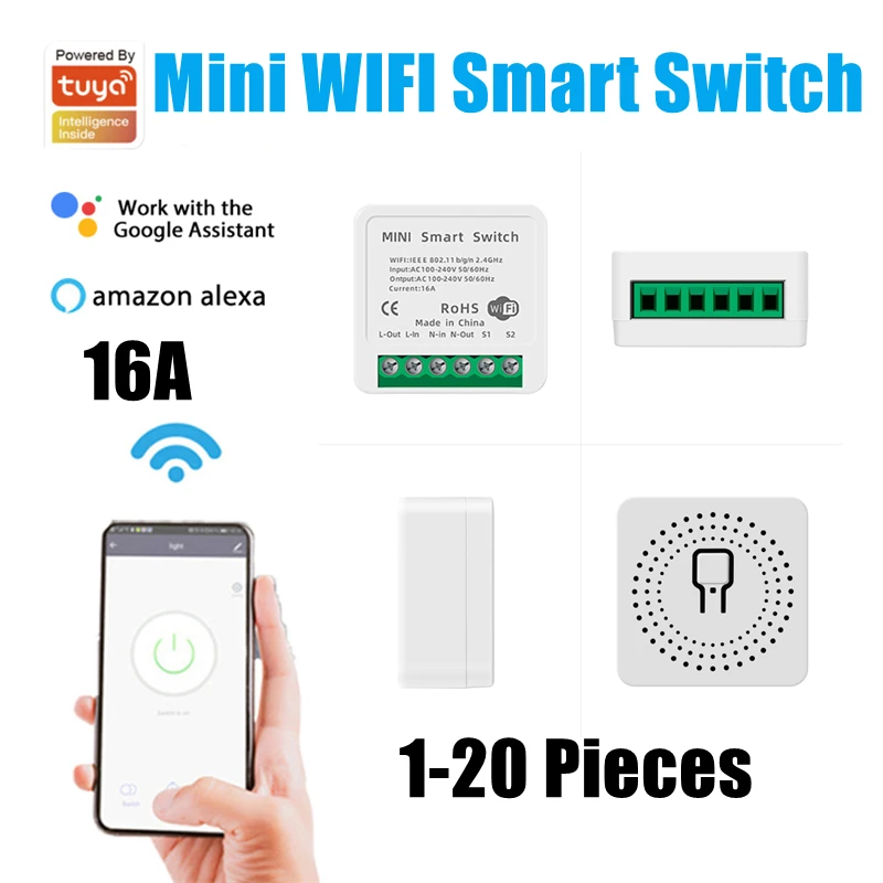 16A MINI WIFI Smart Switch Timer Wireless Switches Smart Home Automation Compatible With Tuya Alexa Google Home Smart House LIFE
16A MINI WIFI Smart Switch Timer Wireless Switches Smart Home Automation Compatible With Tuya Alexa Google Home Smart House LIFE