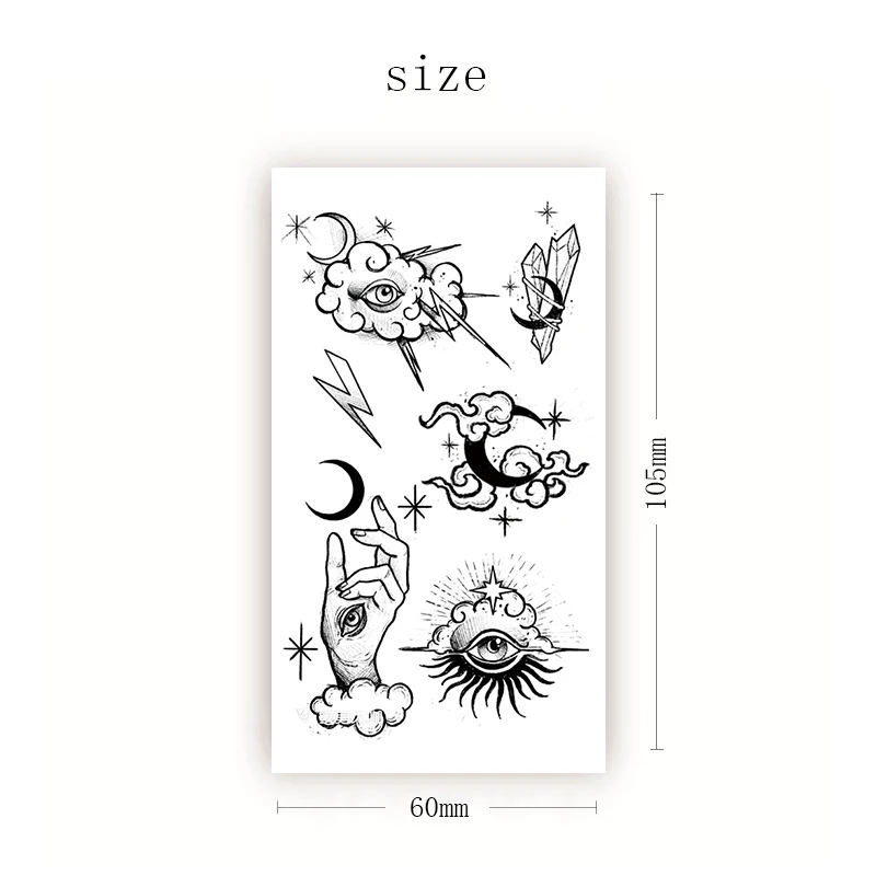 Eye of God Meniscus Cloud Waterproof Temporary Tattoo Sticker Black Totem Fake Tattoos Flash Tatoos Hand Body Art for Women Men
Eye of God Meniscus Cloud Waterproof Temporary Tattoo Sticker Black Totem Fake Tattoos Flash Tatoos Hand Body Art for Women Men