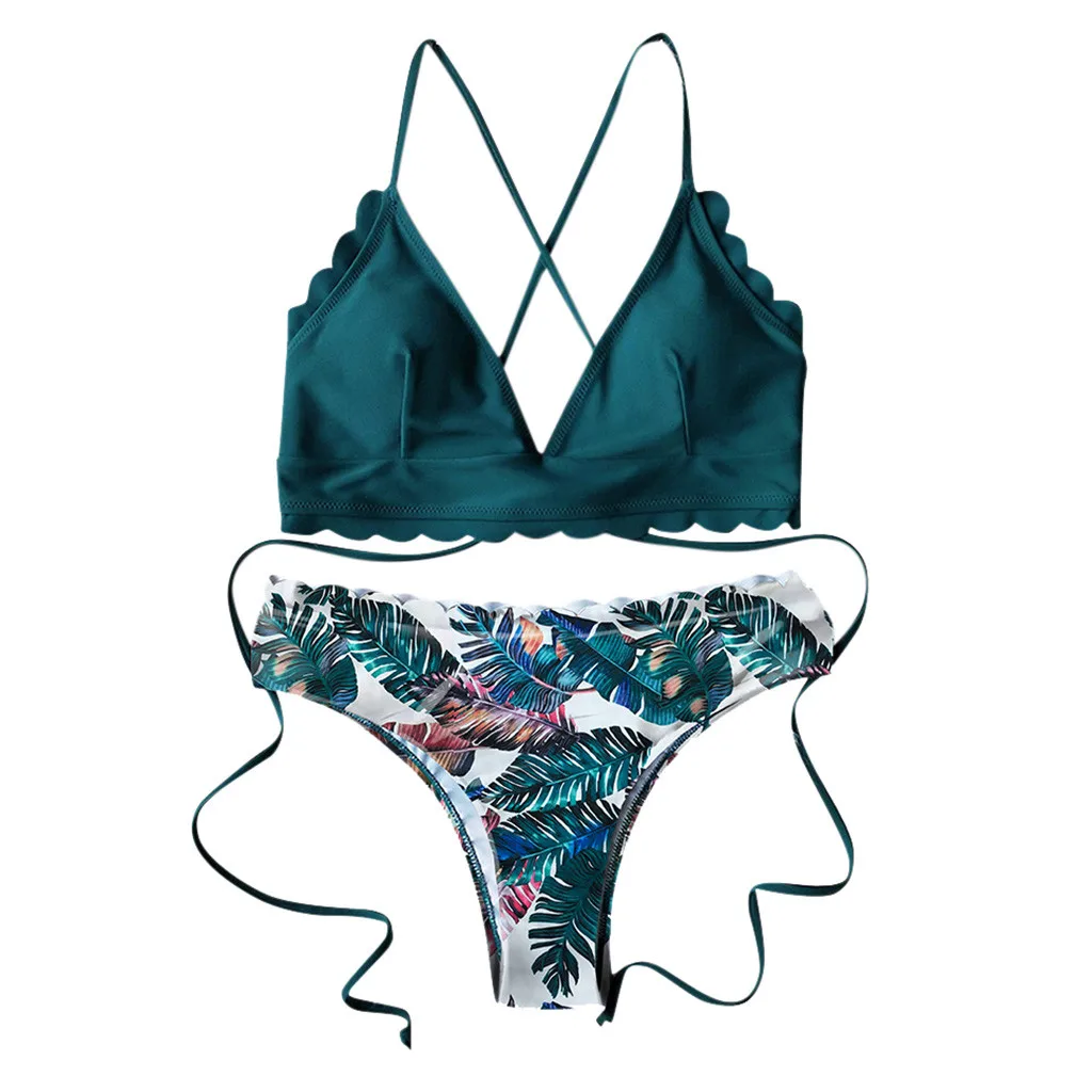 Women's Scalloped Hem Sexy Marble Lace Up Tropical Print High Cut Bikini Two Piece Swimsuit Bather Bathing Suit Swim Lady
Women's Scalloped Hem Sexy Marble Lace Up Tropical Print High Cut Bikini Two Piece Swimsuit Bather Bathing Suit Swim Lady