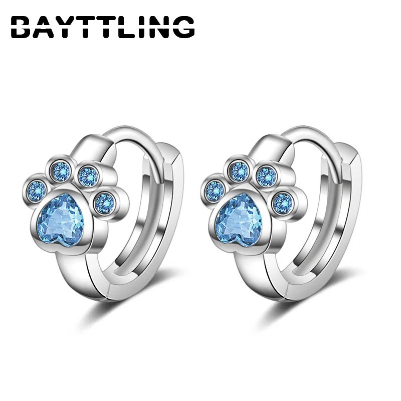 BAYTTLING Silver Color Cute Blue Dog Claw Zircon Hoop Earrings For Women Fashion Luxury Birthday Gift Jewelry
BAYTTLING Silver Color Cute Blue Dog Claw Zircon Hoop Earrings For Women Fashion Luxury Birthday Gift Jewelry