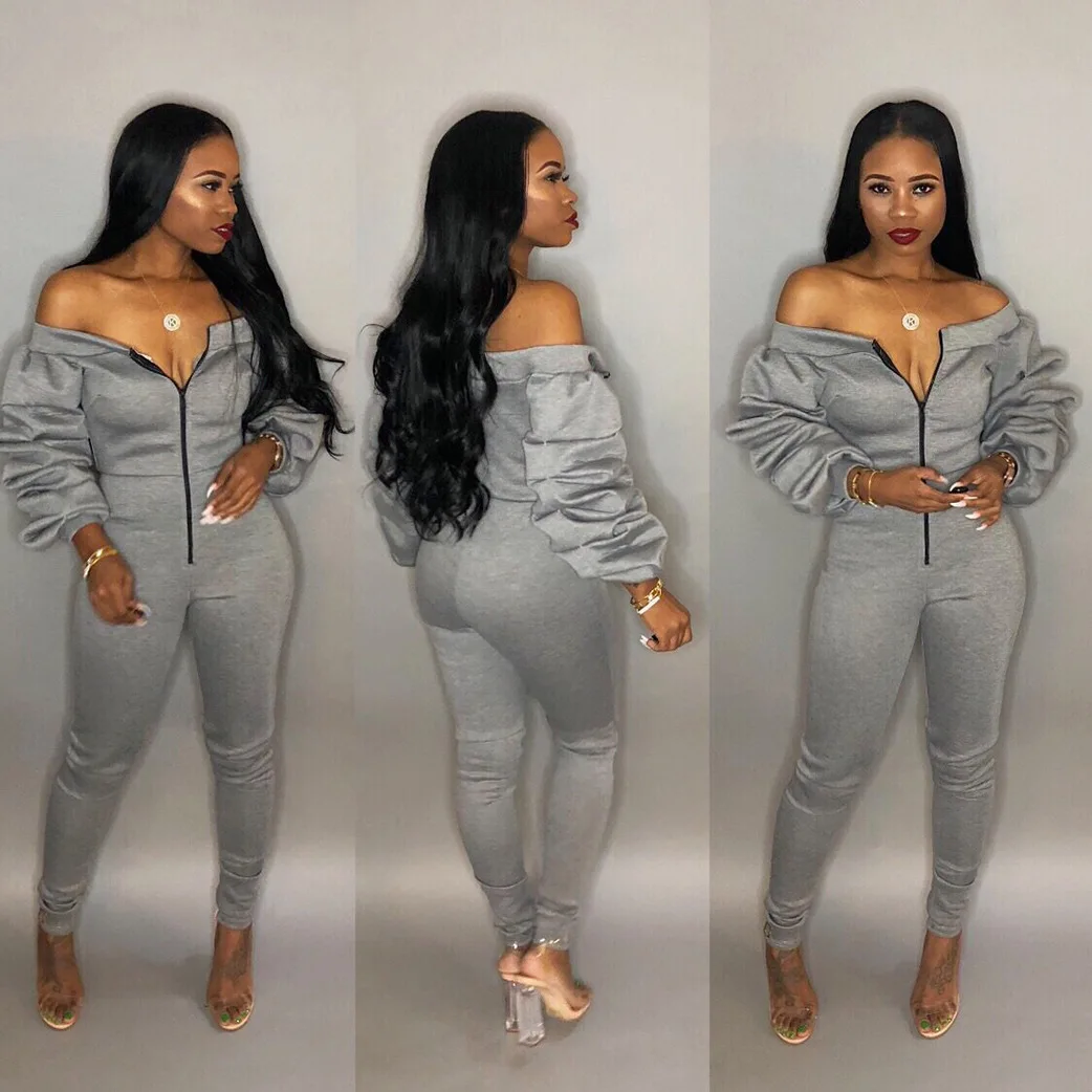 New Arrival Woman Sexy Solid Color Casual Jumpsuit Boat Neck Low-cut Zipper Long Heaping Sleeve Slim One-piece Daily Life
New Arrival Woman Sexy Solid Color Casual Jumpsuit Boat Neck Low-cut Zipper Long Heaping Sleeve Slim One-piece Daily Life