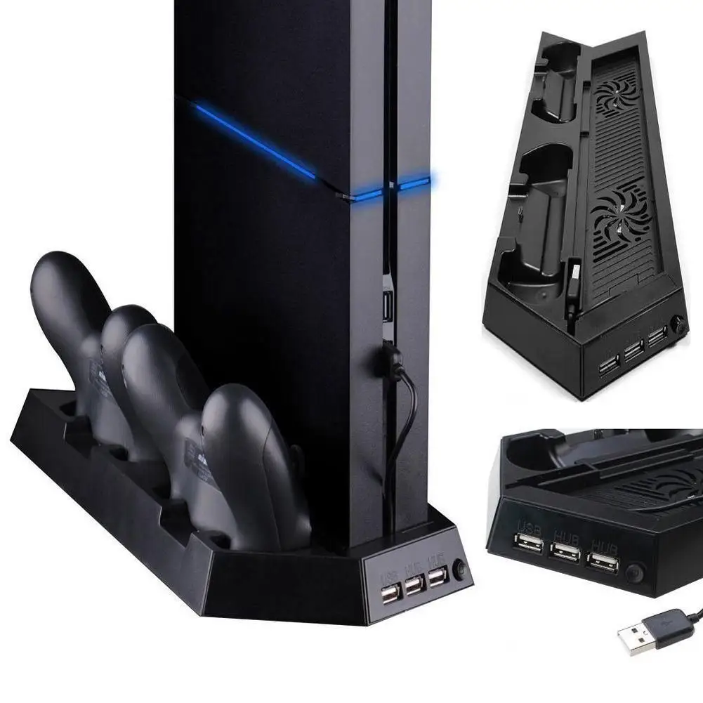 Console Vertical Stand 2 Controller Charger Charging Dock 2 Cooling Fan for Sony Playstation 4 PS4 Controller Accessories
Console Vertical Stand 2 Controller Charger Charging Dock 2 Cooling Fan for Sony Playstation 4 PS4 Controller Accessories