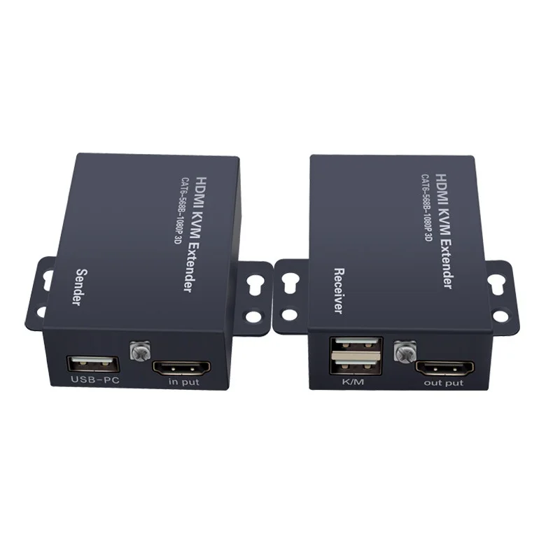 60M HDMI-compatible KVM Extender over Cat6 Ethernet cable 1080P@60Hz USB POE Audio Video Converter For PC TV Monitor | Электроника