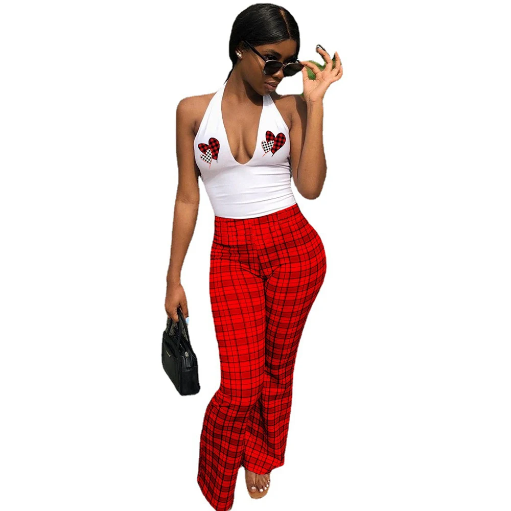 Plus Size Vintage Two Piece Set Spring Clothes for Women Halter Neck Love Leart Print Top and Bell Bottom Pant Matching Outfits
Plus Size Vintage Two Piece Set Spring Clothes for Women Halter Neck Love Leart Print Top and Bell Bottom Pant Matching Outfits
