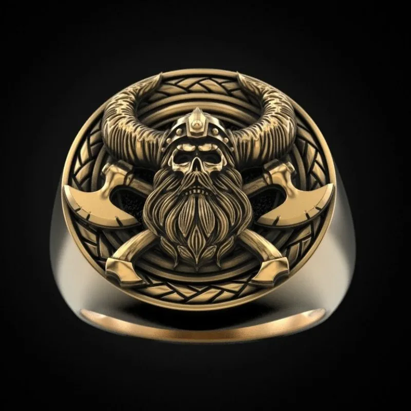 VILAGE Retro Style Viking Men's Fashion Stainless Steel Skull Ring Nordic Mythology Odin Ring Party Jewelry
VILAGE Retro Style Viking Men's Fashion Stainless Steel Skull Ring Nordic Mythology Odin Ring Party Jewelry
