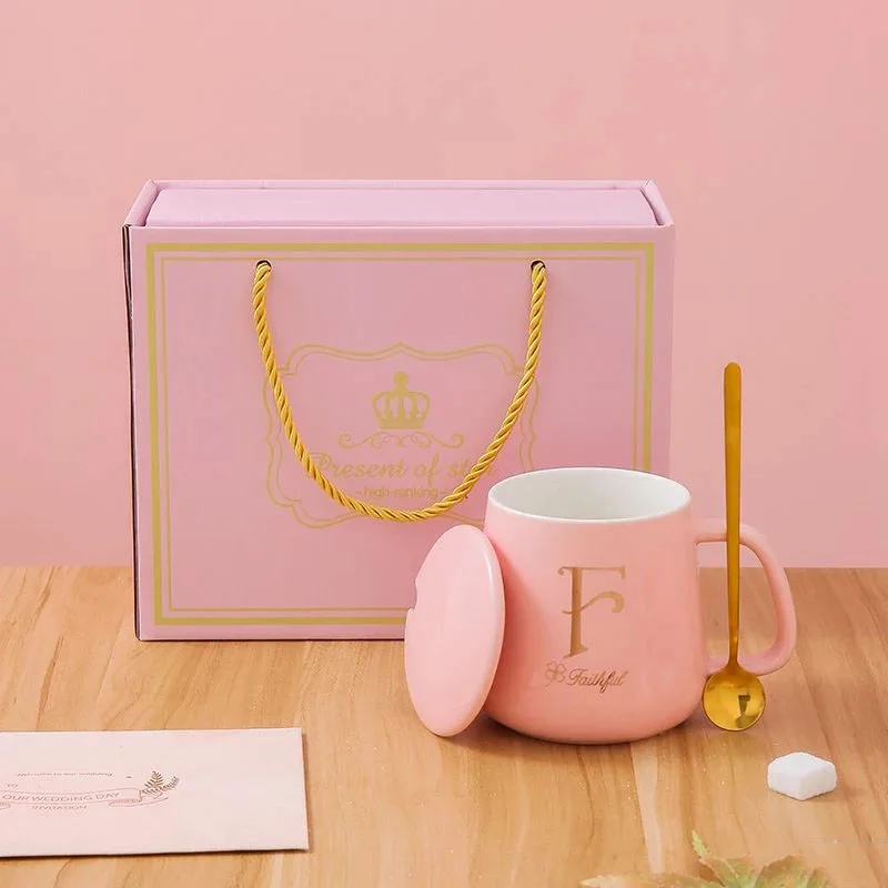 Pink Mugs Coffee Cups Set for Best Friend Daughter Gift with Lid & Spoon 26 Letters Custom Mug Office Cute Ceramics Water Cup
Pink Mugs Coffee Cups Set for Best Friend Daughter Gift with Lid & Spoon 26 Letters Custom Mug Office Cute Ceramics Water Cup