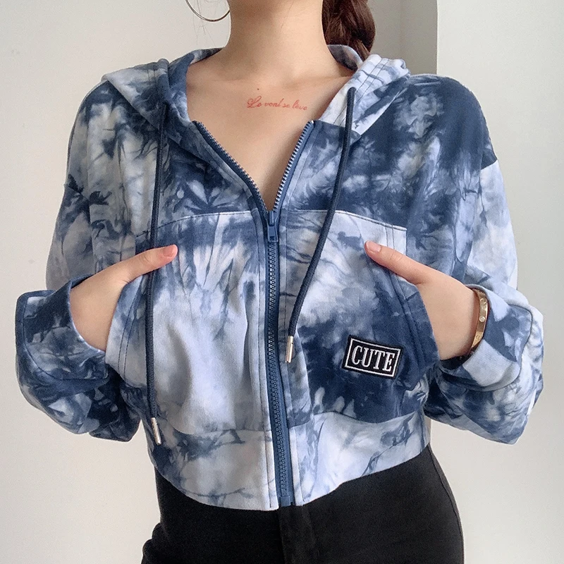 Fashion Women Autumn Winter Coat Elegant Tie Dye Hooded Jacket ladies party Club Streetwea Zipper Top
Fashion Women Autumn Winter Coat Elegant Tie Dye Hooded Jacket ladies party Club Streetwea Zipper Top