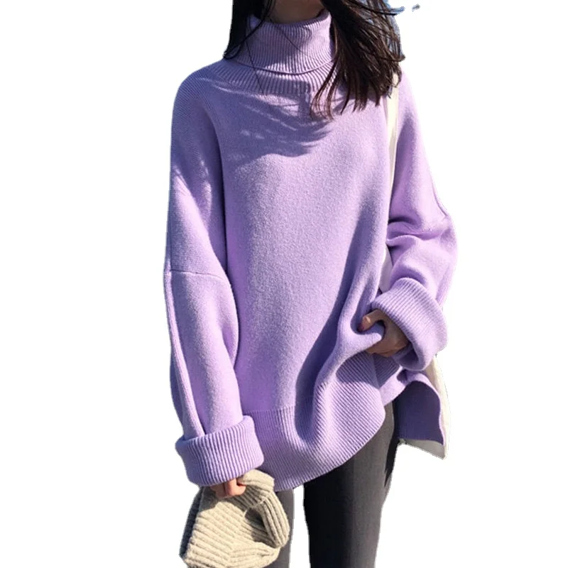 2021 Women's Turtleneck Sweater Spring Autumn EA Solid Long Sleeve Pattern Casual Knitting Pulloveres Overszied Jumpers Female
2021 Women's Turtleneck Sweater Spring Autumn EA Solid Long Sleeve Pattern Casual Knitting Pulloveres Overszied Jumpers Female