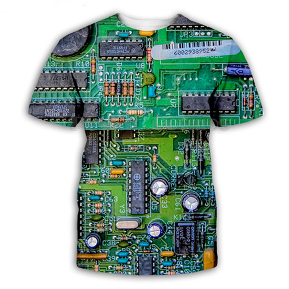 

Мужская и женская футболка с короткими рукавами, в стиле Харадзюку, панк, с электронным чипом на заказ, в стиле хип-хоп, с 3d принтом, 2021
