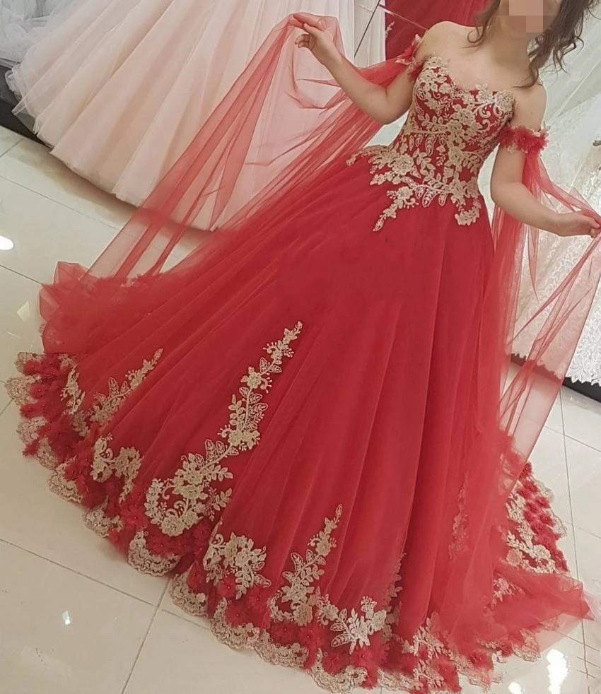 Красное Бальное Платье YiMinpwp платья для Quinceanera с открытыми плечами со шлейфом
