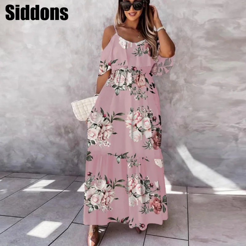 Summer Retro Floral Print Off Shoulder Maxi Dress Women V Neck Ruffle Slin Boho Beach Dresses Vestidos
Summer Retro Floral Print Off Shoulder Maxi Dress Women V Neck Ruffle Slin Boho Beach Dresses Vestidos