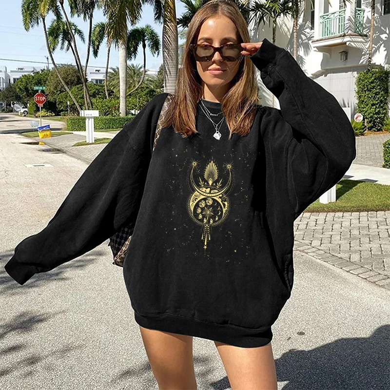 Vintage Women Sweatshirts Retro Moon Print Oversized Graphic Sweatshirt Long Sleeve American Style Drop Shoulder Sport Clothes
Vintage Women Sweatshirts Retro Moon Print Oversized Graphic Sweatshirt Long Sleeve American Style Drop Shoulder Sport Clothes