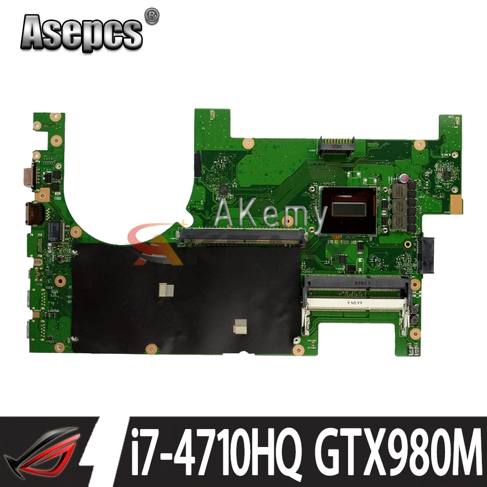 G750JYA Материнская плата ноутбука i7 4710HQ Процессор Поддержка GTX980M 8 Гб Asus G750J G750JY 90NB07J0