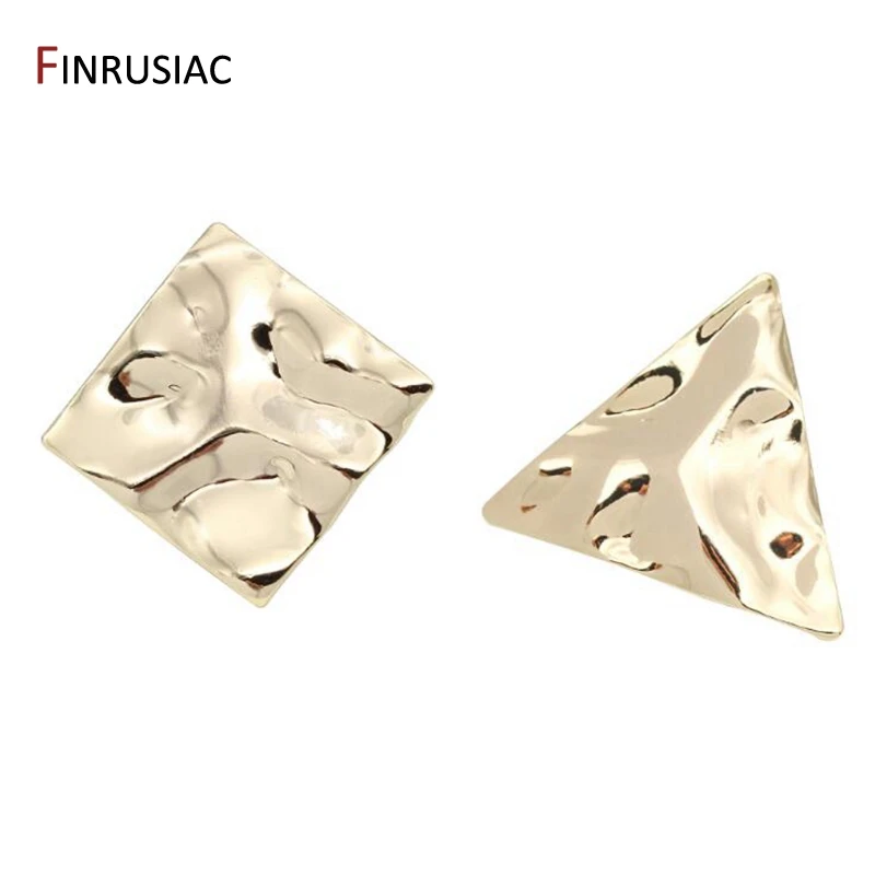 Korean 14K Gold Plated Post Earrings Hooks DIY Jewelry Accessories Smooth Irregular Surface Square / Triangle Earrings
Korean 14K Gold Plated Post Earrings Hooks DIY Jewelry Accessories Smooth Irregular Surface Square / Triangle Earrings