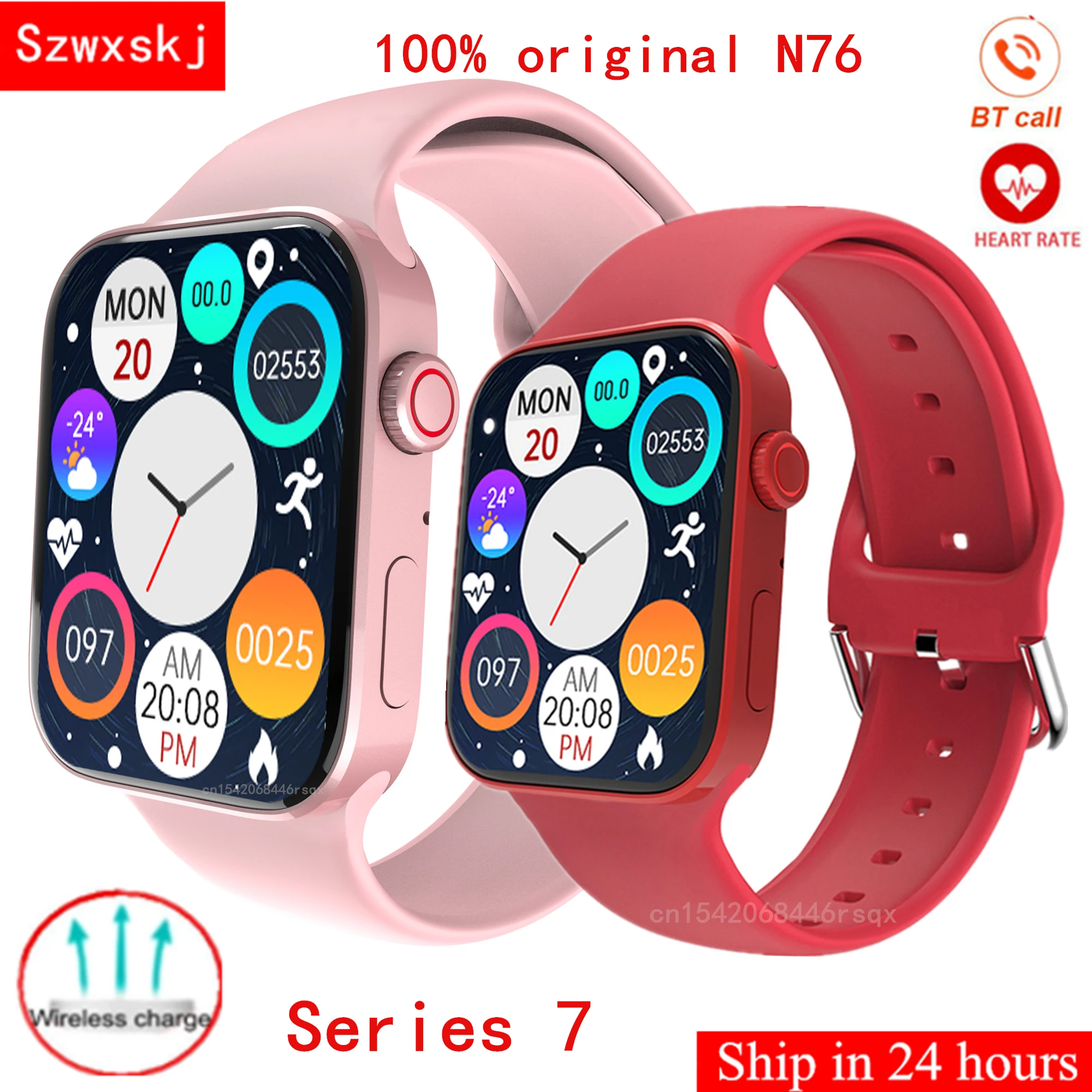 Series 7 Smart Watch Men Wireless Charger Women N76 Smartwatch Heart Rate Bluetooth Call Smart Clock for IOS Android PK M26 Plus
Series 7 Smart Watch Men Wireless Charger Women N76 Smartwatch Heart Rate Bluetooth Call Smart Clock for IOS Android PK M26 Plus