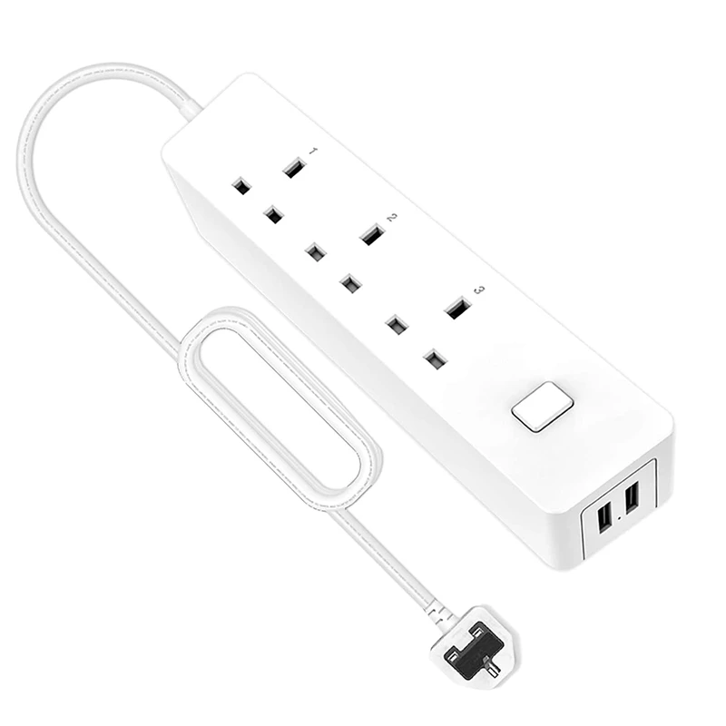 

JABS WiFi Home Power Strip,APP Control Power Strip Compatible for Alexa and Google Home 2USB Port Extension Socket UK Plug