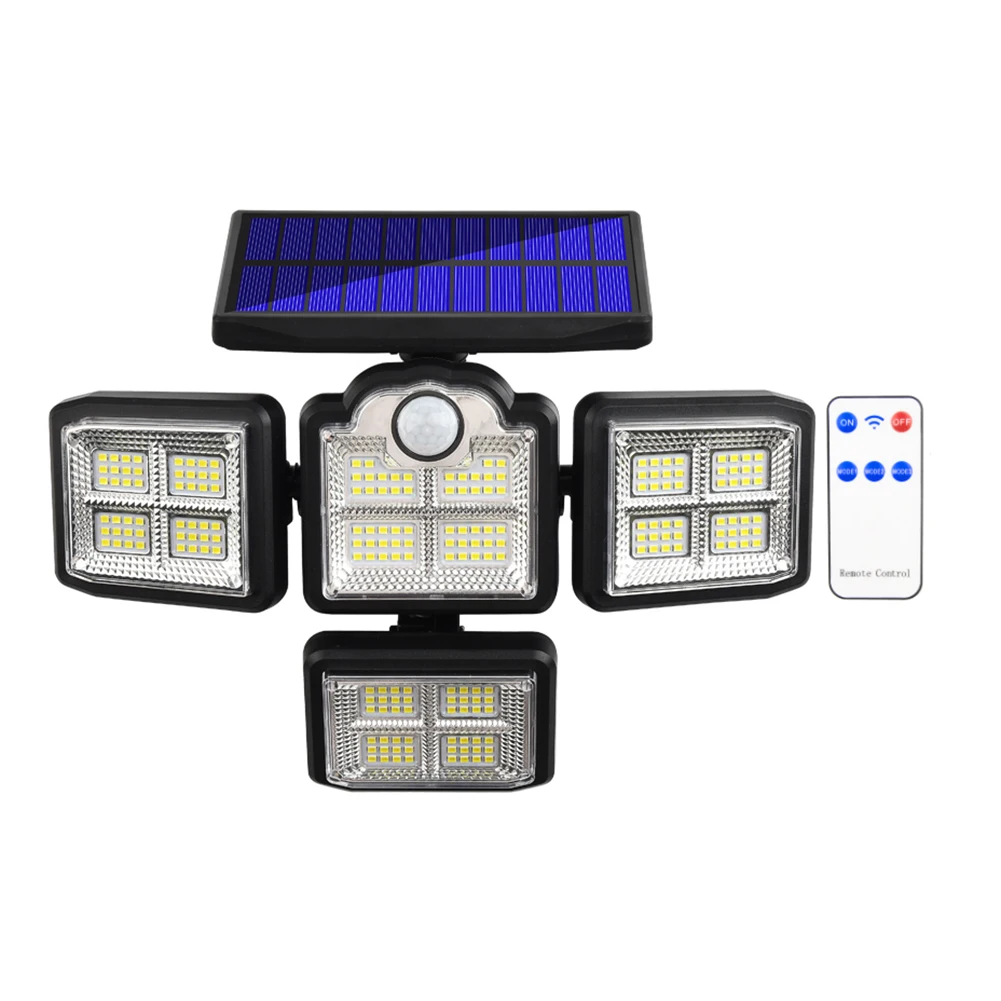 192 198 LED Solar Lights Outdoor 4 Head Motion Sensor 120 Wide Angle Illumination Waterproof Remote Control Wall Lamp
192 198 LED Solar Lights Outdoor 4 Head Motion Sensor 120 Wide Angle Illumination Waterproof Remote Control Wall Lamp