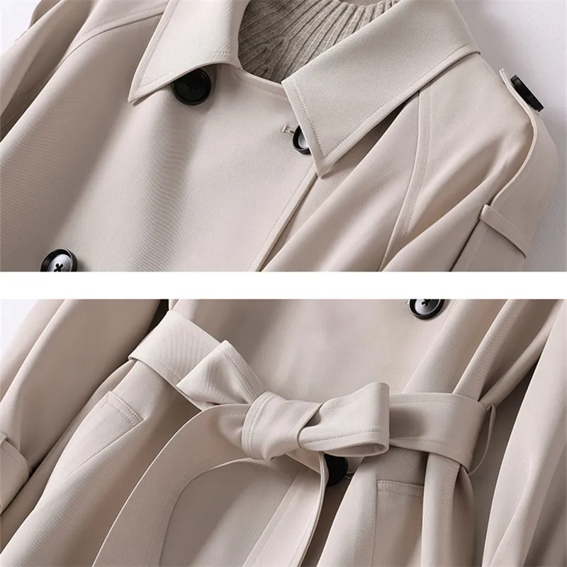 Autumn Fashion Long Windbreaker Women High Quality Belt Double Breasted Trench Coat Khaki Black Office Lady Business Outerwear
Autumn Fashion Long Windbreaker Women High Quality Belt Double Breasted Trench Coat Khaki Black Office Lady Business Outerwear