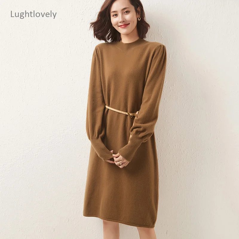 New Cashmere Knitted Elegant Women Sweater Dress Autumn Winter Thick Warm Long Midi Dress Solid Office Ladies Pullover Dresses
New Cashmere Knitted Elegant Women Sweater Dress Autumn Winter Thick Warm Long Midi Dress Solid Office Ladies Pullover Dresses