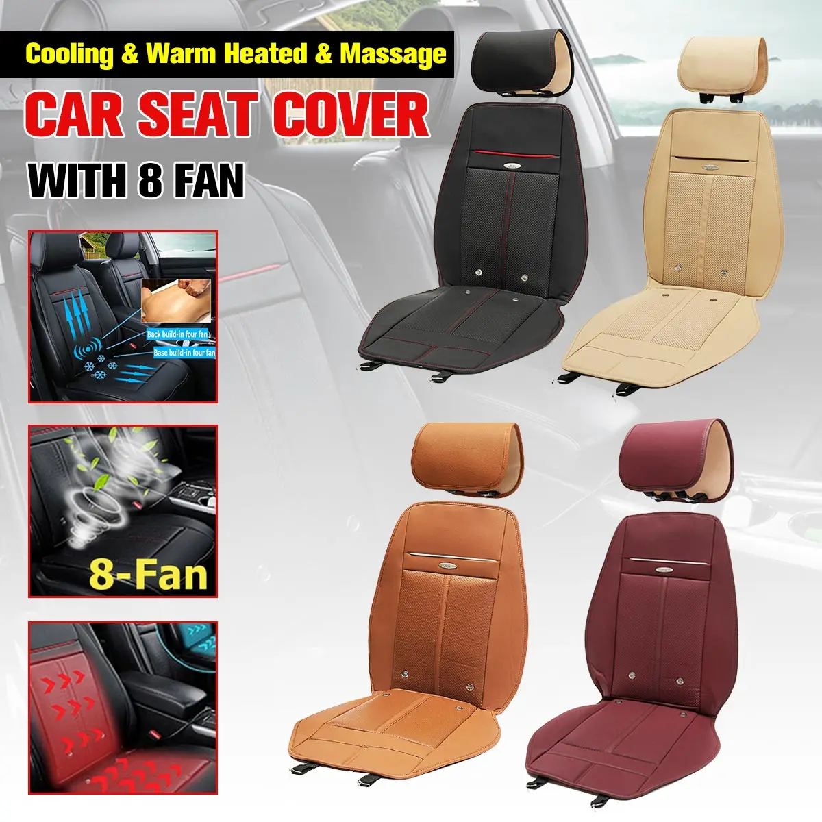 12V 3 In 1 Electric Auto Ventilation Seat Car Seat Cooling Heating Massage Multifunction Cushion Seat Covers PU Leather Cushion
12V 3 In 1 Electric Auto Ventilation Seat Car Seat Cooling Heating Massage Multifunction Cushion Seat Covers PU Leather Cushion