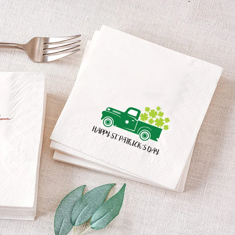 20pcs truck Shamrock Clover happy St. Patrick's Day Paper Napkins friend family dinner party restaurant decoration supplies
20pcs truck Shamrock Clover happy St. Patrick's Day Paper Napkins friend family dinner party restaurant decoration supplies