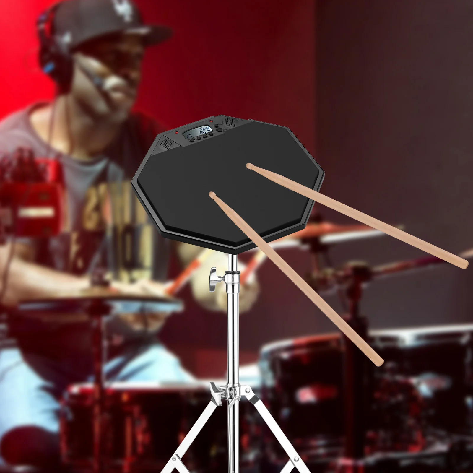 Electric Practice Pad Dumb Drum Electronic Drum Pad with Digital LCD Display Metronome/Count/Tap Mode for Kids Beginners
Electric Practice Pad Dumb Drum Electronic Drum Pad with Digital LCD Display Metronome/Count/Tap Mode for Kids Beginners