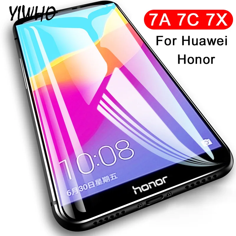 Protective Glass Honor 7c 7x 7a Pro Tempered Glas for Huawei Honor7x A7 C7 X7 7 A C X 7apro 7cpro Safety Protector Film | Мобильные