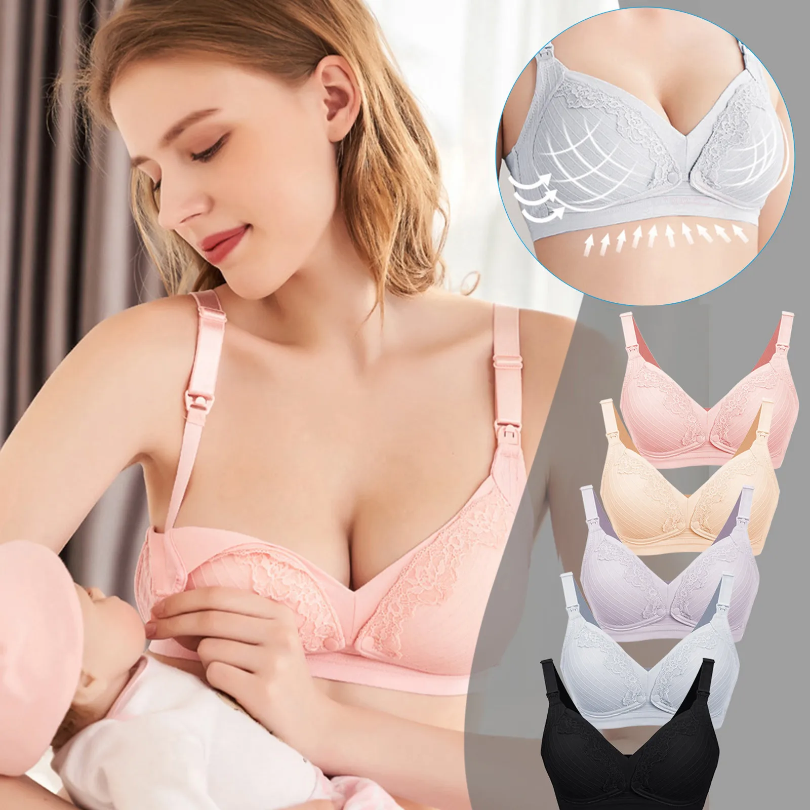 Дышащие бюстгальтеры Для кормящих матерей, женское нижнее белье, мягкие бюстгальтеры Для кормящих матерей с передней пряжкой
Дышащие бюстгальтеры Для кормящих матерей, женское нижнее белье, мягкие бюстгальтеры Для кормящих матерей с передней пряжкой