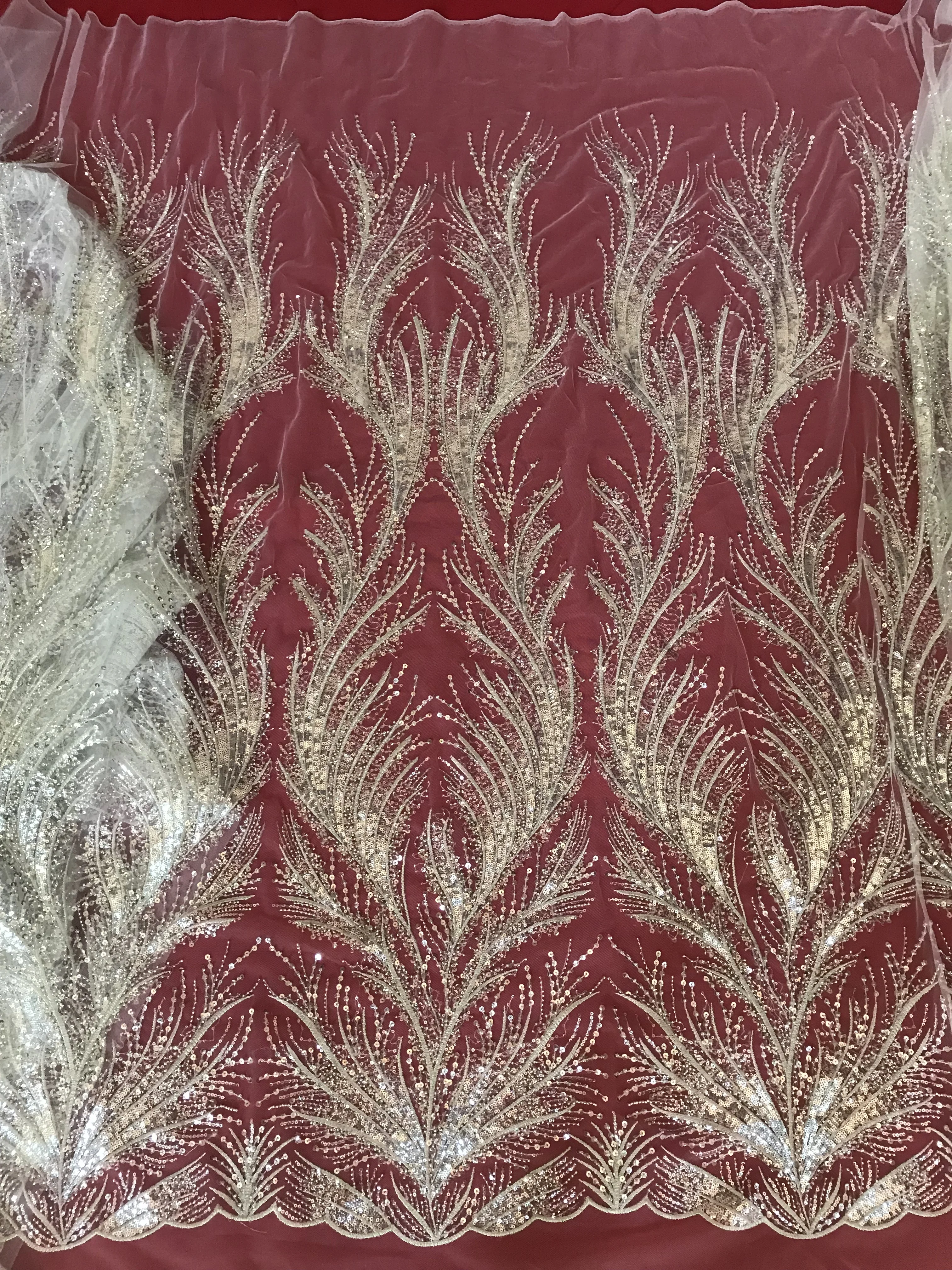 Embroidered tulle fabric SYJ-418887 with beads and sequins for fashion dress top selling tulle french net fabric
Embroidered tulle fabric SYJ-418887 with beads and sequins for fashion dress top selling tulle french net fabric