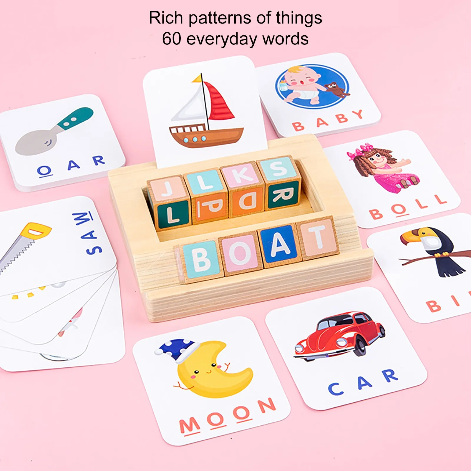 New Spelling Games Wooden Matching Letters Toy With Words Flash Cards Alphabets Creative Children's Early Education Toys
New Spelling Games Wooden Matching Letters Toy With Words Flash Cards Alphabets Creative Children's Early Education Toys