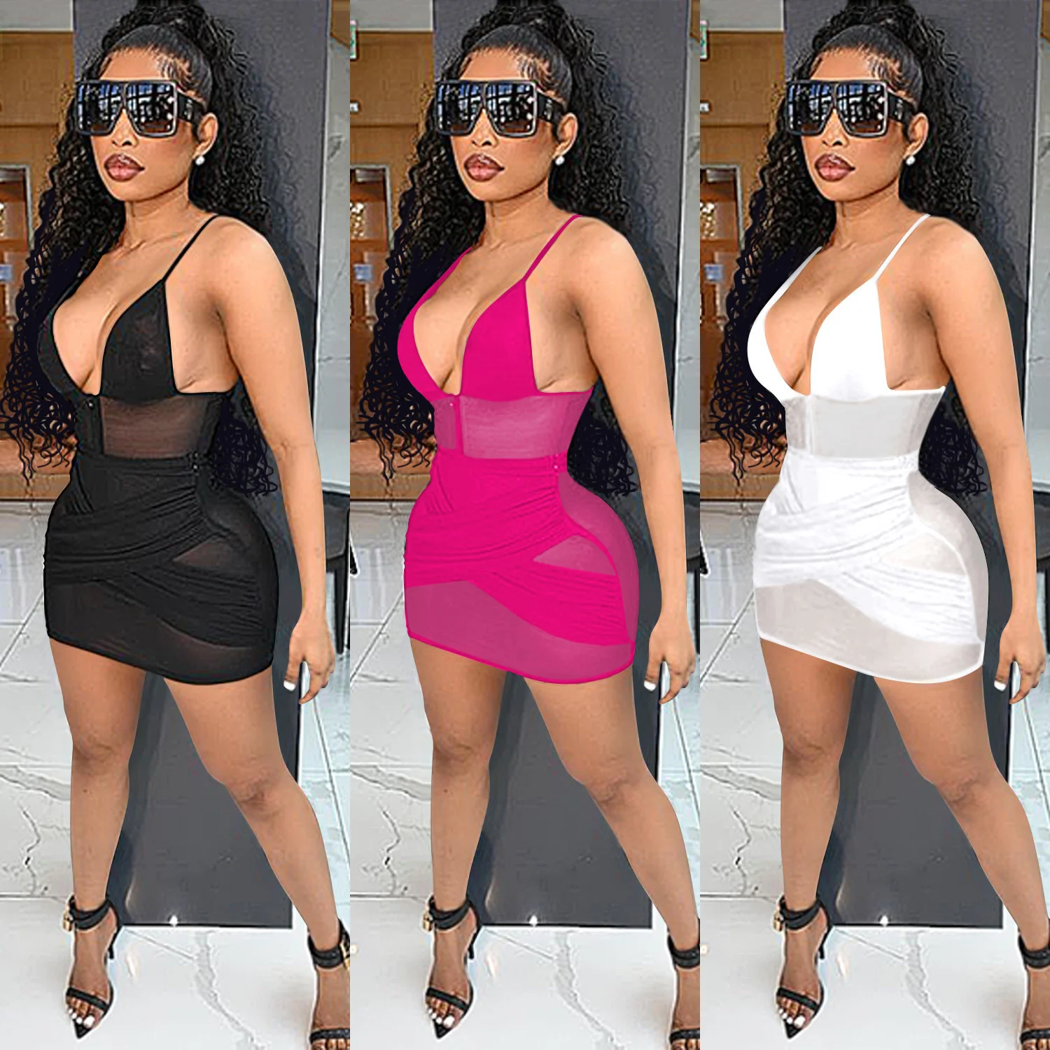 Sexy Sheer Mesh See Through Birthday Party Dress Women Spaghetti Strap Sleeveless Sheath Dress Hipster Backless Package Hip Robe
Sexy Sheer Mesh See Through Birthday Party Dress Women Spaghetti Strap Sleeveless Sheath Dress Hipster Backless Package Hip Robe