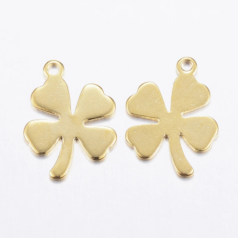 10Pcs 304 Stainless Steel Charms Clover Leaf Golden Metal Bracelet Necklace Earring Pendants for Jewelry Making DIY
10Pcs 304 Stainless Steel Charms Clover Leaf Golden Metal Bracelet Necklace Earring Pendants for Jewelry Making DIY