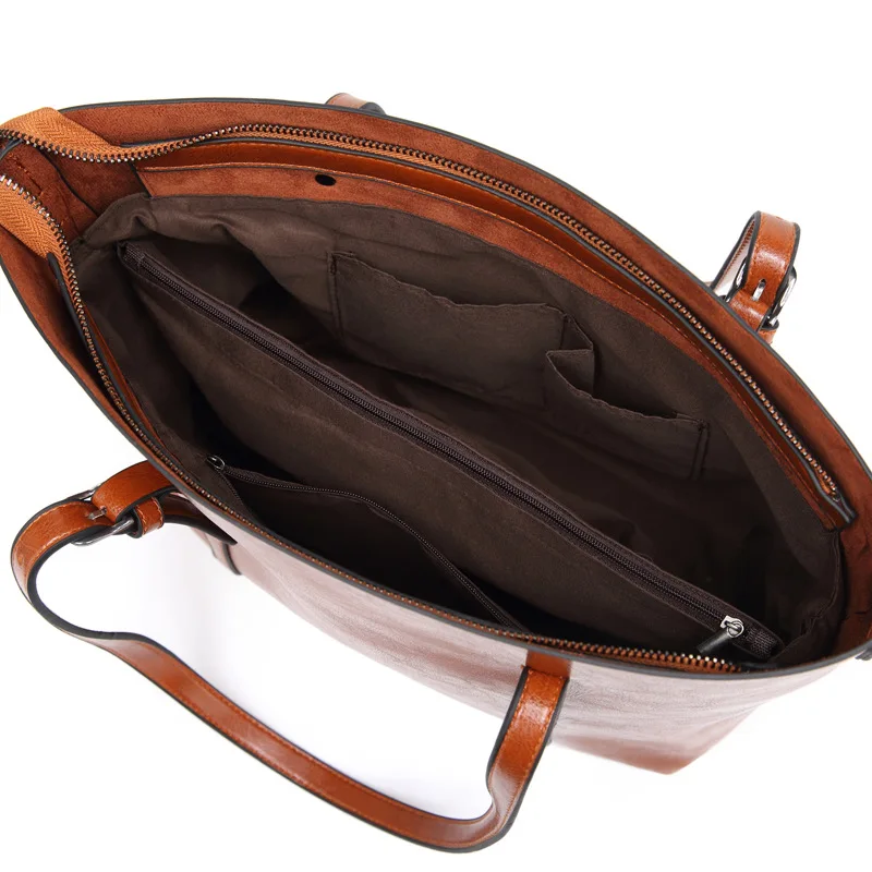 Female Bag2021 Ladies Hand Shoulder Bag Retro Fashion Cross-Border Hot Style Tote Bag Oil Leather Bag Messenger 
Female Bag2021 Ladies Hand Shoulder Bag Retro Fashion Cross-Border Hot Style Tote Bag Oil Leather Bag Messenger