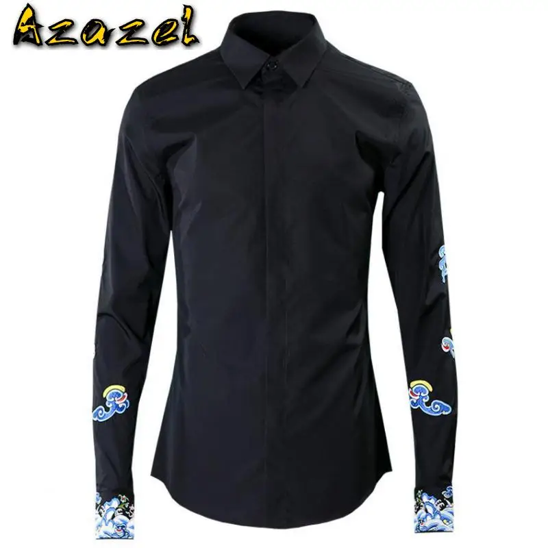 Azazel Shirts Men Luxury Chinese Style Embroidery Black Party Mens Shirts Fashion Long Sleeve Slim Fit Mens Dress Shirts 4XL
Azazel Shirts Men Luxury Chinese Style Embroidery Black Party Mens Shirts Fashion Long Sleeve Slim Fit Mens Dress Shirts 4XL