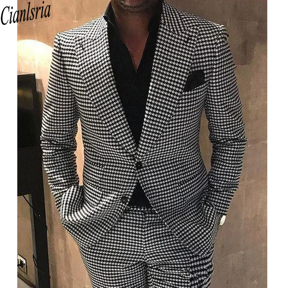 Houndstooth Groom Tuxedos Peak Lapel Men Wedding Tuxedo Fashion Men Jacket Blazer Men Prom Dinner/Darty Suit(Jacket+Pants+Tie)
Houndstooth Groom Tuxedos Peak Lapel Men Wedding Tuxedo Fashion Men Jacket Blazer Men Prom Dinner/Darty Suit(Jacket+Pants+Tie)