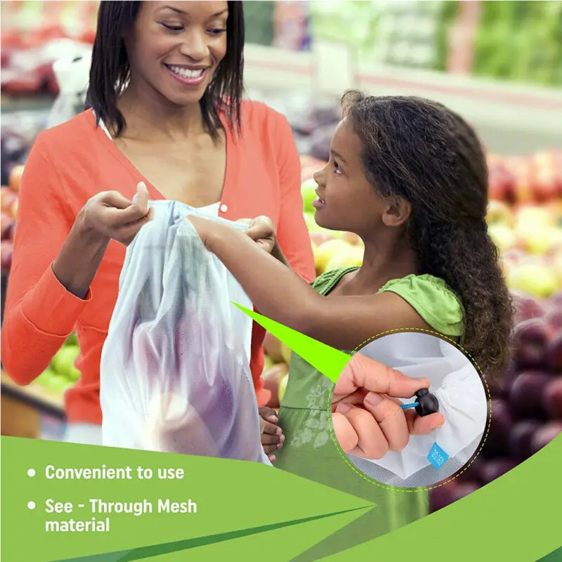 Fashion Eco-friendly Cotton Mesh Produce Bags Grocery Fruit Storage Shopping String Bag
Fashion Eco-friendly Cotton Mesh Produce Bags Grocery Fruit Storage Shopping String Bag