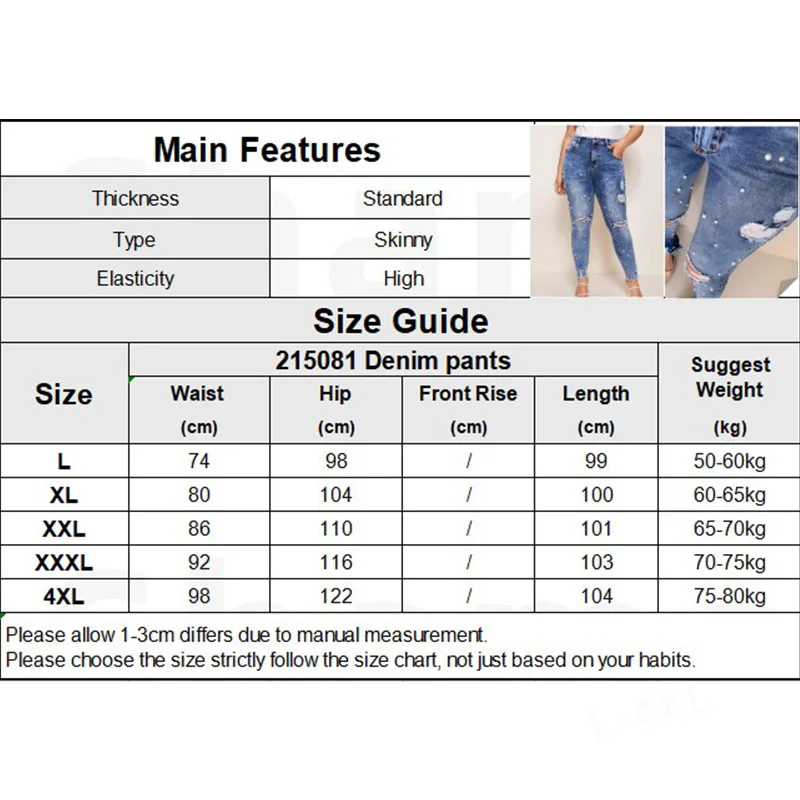 Plus Size Skinny Pearls Beading Pencil Jean Women Fashion Ripped Hole Vintage Stretch Denim Pants Streetwear Distressed Trousers
Plus Size Skinny Pearls Beading Pencil Jean Women Fashion Ripped Hole Vintage Stretch Denim Pants Streetwear Distressed Trousers