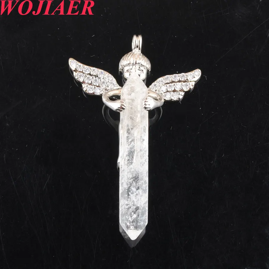 WOJIAER Natural Stones Long Sword Hexagonal Prism Cupid Angel Wings Pendants for Necklaces White Crystal Women Jewelry PO9055
WOJIAER Natural Stones Long Sword Hexagonal Prism Cupid Angel Wings Pendants for Necklaces White Crystal Women Jewelry PO9055