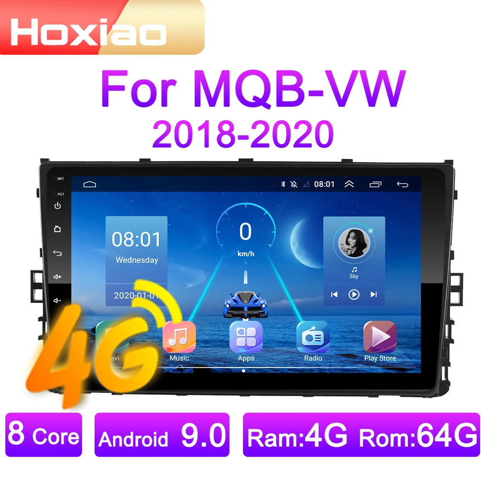 Автомагнитола 2 DIN 4G Android 9 мультимедийный видеоплеер для Volkswagen MQB 2018 2019 2020