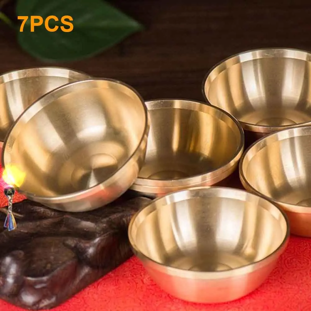 7pcs Plat Bottom Home Decor Tibet Tibetan Buddhist Supplies Ritual Religion Container Craft Divine Water Offering Bowl Solid
7pcs Plat Bottom Home Decor Tibet Tibetan Buddhist Supplies Ritual Religion Container Craft Divine Water Offering Bowl Solid