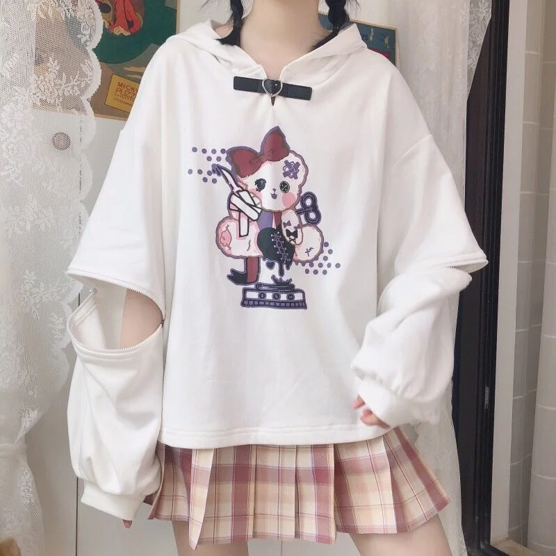 Deeptown Kawaii Cartoon Cat Print White Oversize Hoodies Women Korean Style Harajuku Cute Beige Sweatshirt Female Pullover Tops
Deeptown Kawaii Cartoon Cat Print White Oversize Hoodies Women Korean Style Harajuku Cute Beige Sweatshirt Female Pullover Tops