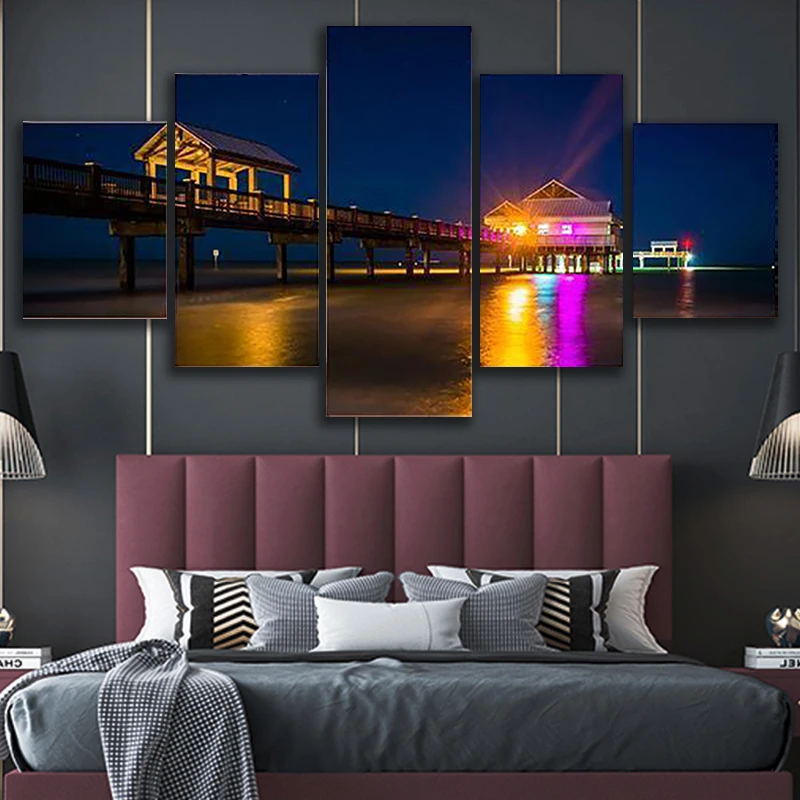 5 Pieces Wall Art Canvas Painting Landscape Poster Fishing Pier Modular Home Decoration Pictures Modern Living Room Framework
5 Pieces Wall Art Canvas Painting Landscape Poster Fishing Pier Modular Home Decoration Pictures Modern Living Room Framework