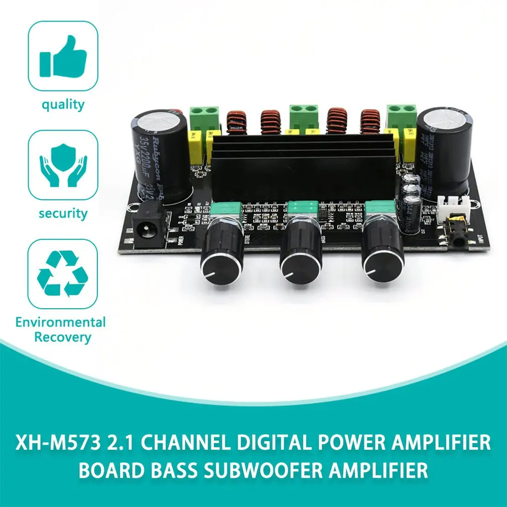 XH-M573 TPA3116D2 80W+80W+100W 2.1 Channel TPA3116 digital Power Amplifier Board Bass Subwoofer amplifier
XH-M573 TPA3116D2 80W+80W+100W 2.1 Channel TPA3116 digital Power Amplifier Board Bass Subwoofer amplifier