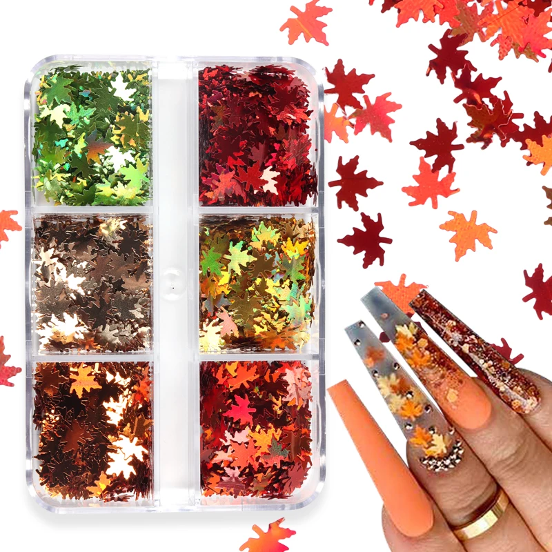 Holographic Maple Leaf Nail Art Sequin Jewelry Super Thin Autumn Leaves Nail Accessories Kit for DIY Manicure Design Decoration
Holographic Maple Leaf Nail Art Sequin Jewelry Super Thin Autumn Leaves Nail Accessories Kit for DIY Manicure Design Decoration