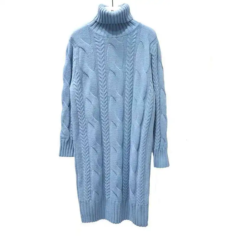 New sweater long skirt over knee loose pullover high collar medium and long lady twist sweater dress Long Full Pullovers
New sweater long skirt over knee loose pullover high collar medium and long lady twist sweater dress Long Full Pullovers