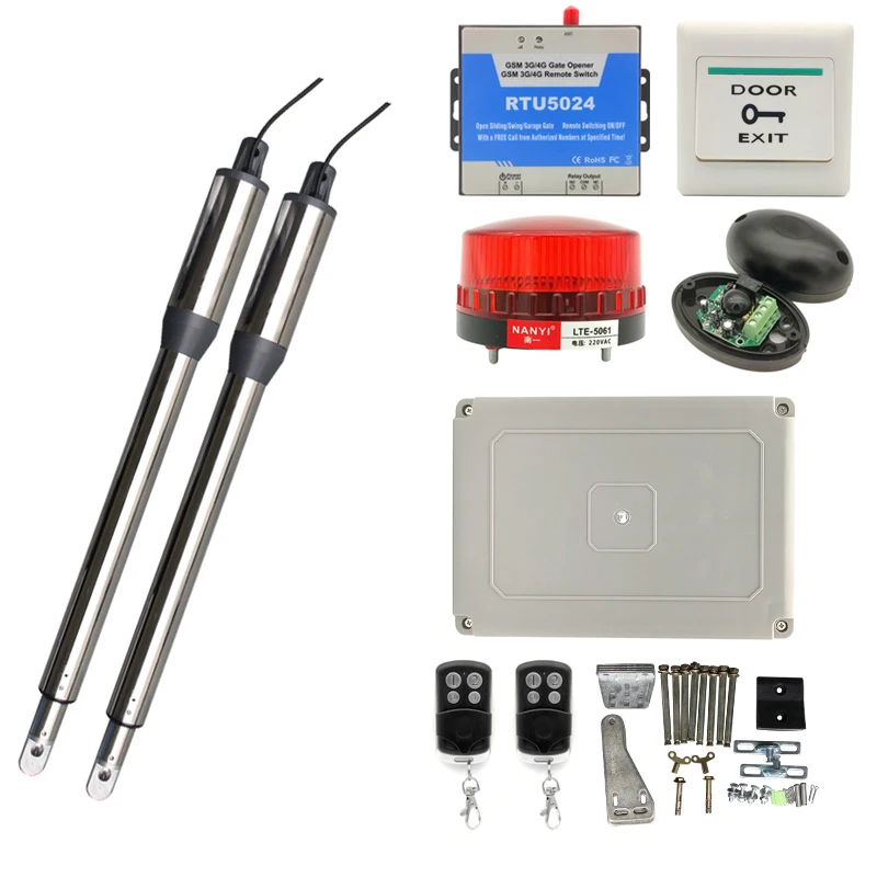 300KG Automatic Swing Gate Opener Driver Arms Motor Remote Control Home Garage Swing Door Actuator with GSM RTU5024 Exit Button
300KG Automatic Swing Gate Opener Driver Arms Motor Remote Control Home Garage Swing Door Actuator with GSM RTU5024 Exit Button