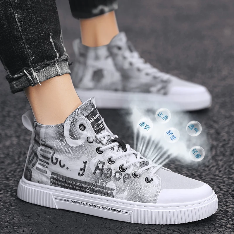 Mens Casual Shoes Hot Sale Leisure Shoes Canvas For Men Mens Casual Sapato Causal High Top Shoe White Fashion Sapatos
Mens Casual Shoes Hot Sale Leisure Shoes Canvas For Men Mens Casual Sapato Causal High Top Shoe White Fashion Sapatos