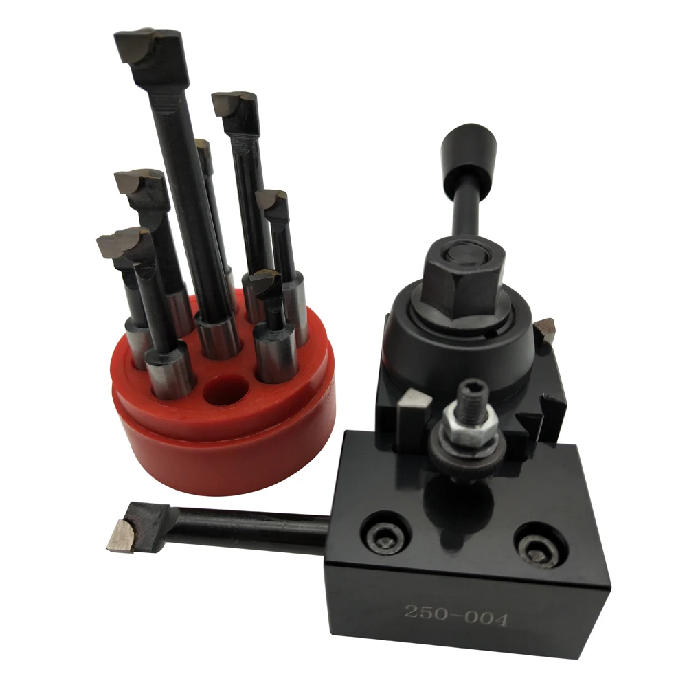 6 Pcs Steel Holder Set 250 Cuniform Type Quick Change Toolpost Tool Holder Set with 6-9" Lathe Swing
6 Pcs Steel Holder Set 250 Cuniform Type Quick Change Toolpost Tool Holder Set with 6-9" Lathe Swing