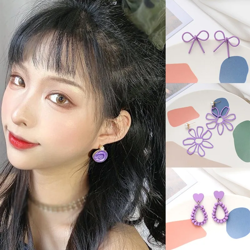 2Pcs/Pair Fashion Purple Women Earrings Stud Earrings For Women Girl Lady Jewelry Fashion Stud Earrings earring
2Pcs/Pair Fashion Purple Women Earrings Stud Earrings For Women Girl Lady Jewelry Fashion Stud Earrings earring
